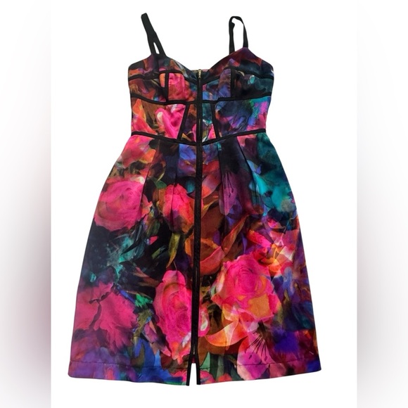 Amanda Uprichard Sleeveless Silk Mini Dress Multicolored Front Zip Size Small - Picture 7 of 14